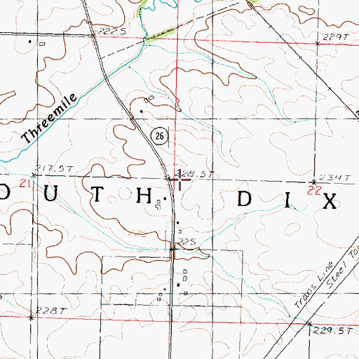 Topographic Map of Township of South Dixon, IL