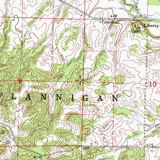 Topographic Map of Township of South Flannigan, IL