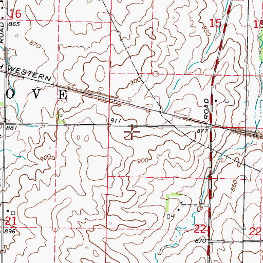 Topographic Map of Township of South Grove, IL