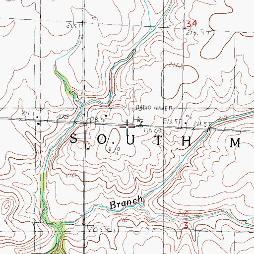 Topographic Map of Township of South Macon, IL
