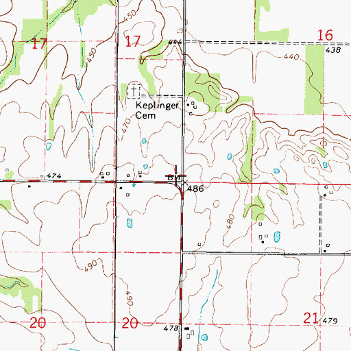 Topographic Map of Township of Southwest, IL