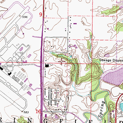 Topographic Map of Township of Springfield, IL