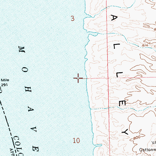 Topographic Map of Glory Hole Area, AZ