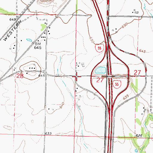Topographic Map of Township of Staunton, IL