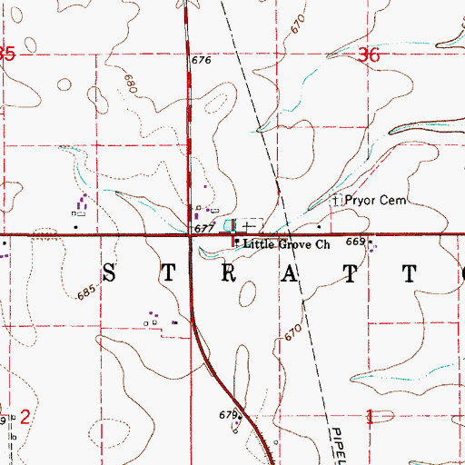 Topographic Map of Township of Stratton, IL