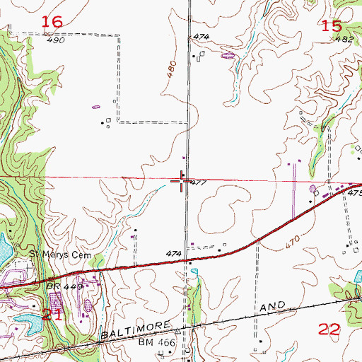 Topographic Map of Township of Sugar Creek, IL