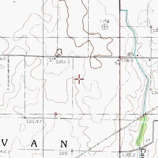 Topographic Map of Township of Sullivan, IL