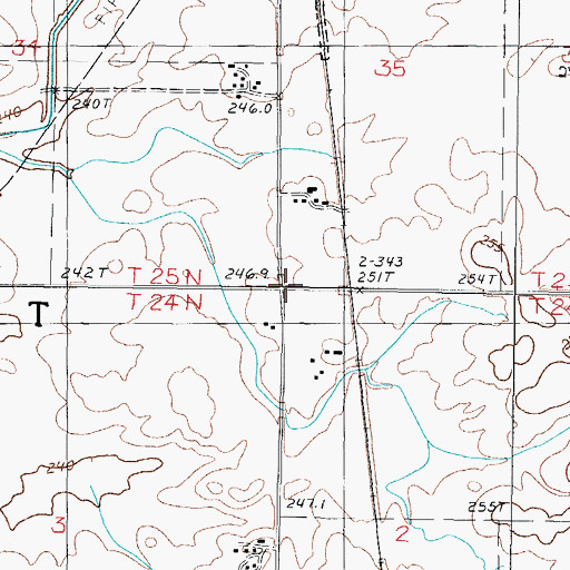 Topographic Map of Township of Sullivant, IL