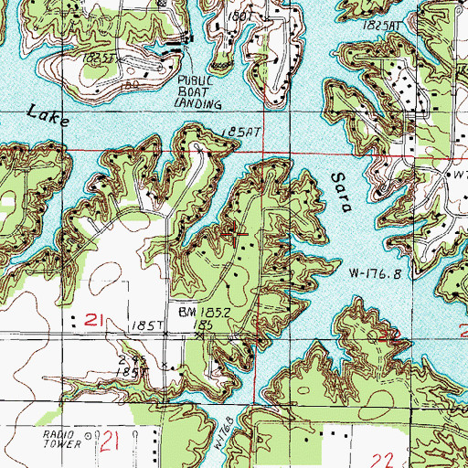 Topographic Map of Township of Summit, IL