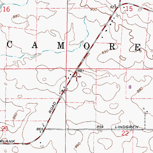Topographic Map of Township of Sycamore, IL