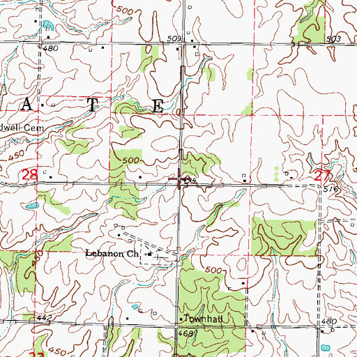 Topographic Map of Township of Tate, IL