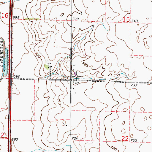 Topographic Map of Township of Tolono, IL