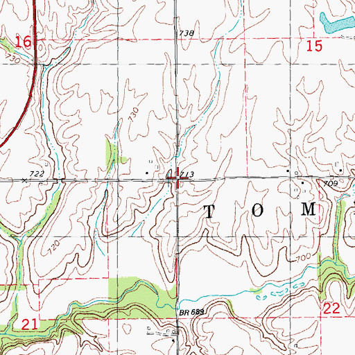 Topographic Map of Township of Tompkins, IL