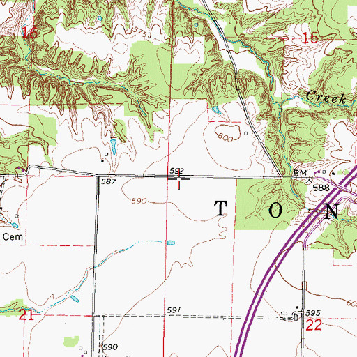 Topographic Map of Township of Tonti, IL