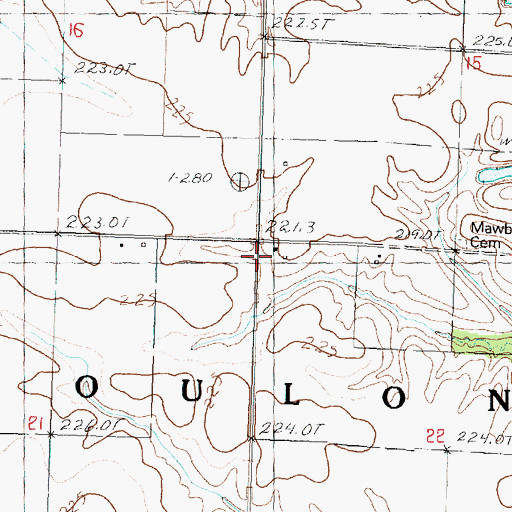 Topographic Map of Township of Toulon, IL