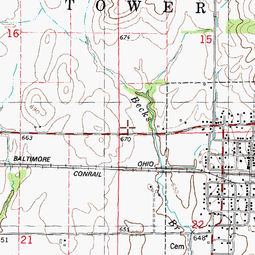 Topographic Map of Township of Tower Hill, IL