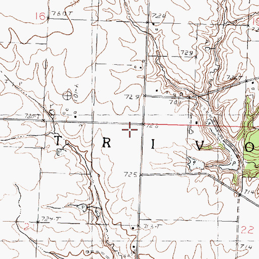 Topographic Map of Township of Trivoli, IL
