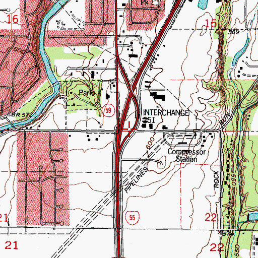 Topographic Map of Township of Troy, IL