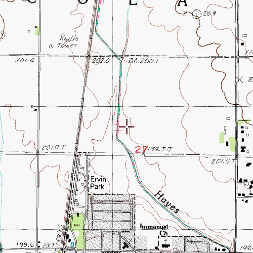 Topographic Map of Township of Tuscola, IL