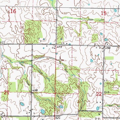Topographic Map of Township of Tyrone, IL