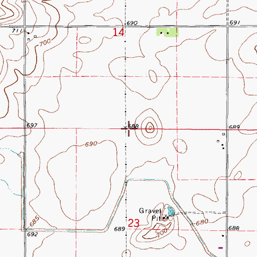 Topographic Map of Township of Urbana, IL
