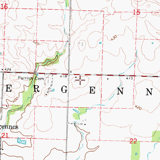 Topographic Map of Township of Vergennes, IL