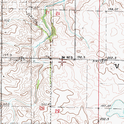 Topographic Map of Township of Vermillion, IL