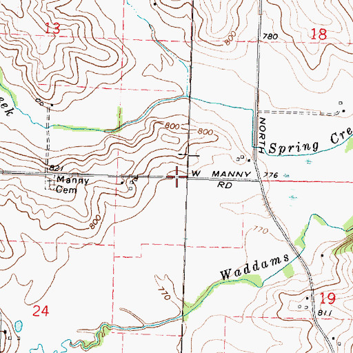 Topographic Map of Township of Waddams, IL