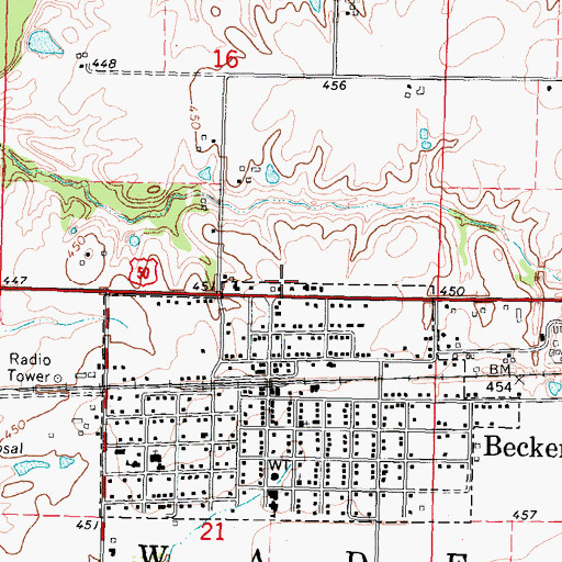 Topographic Map of Township of Wade, IL