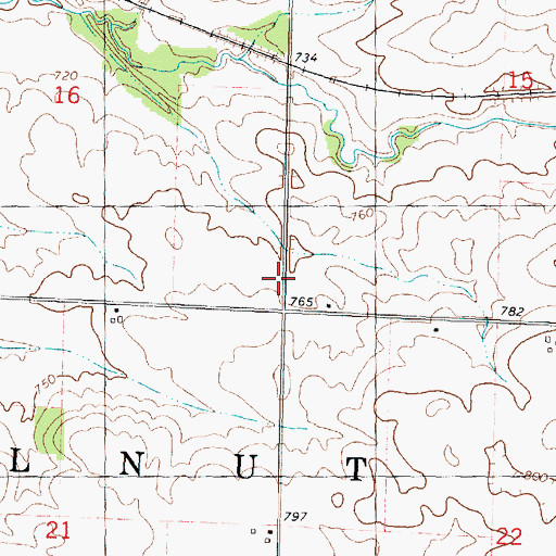 Topographic Map of Township of Walnut, IL