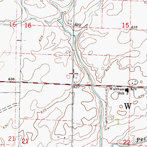 Topographic Map of Township of Waltham, IL