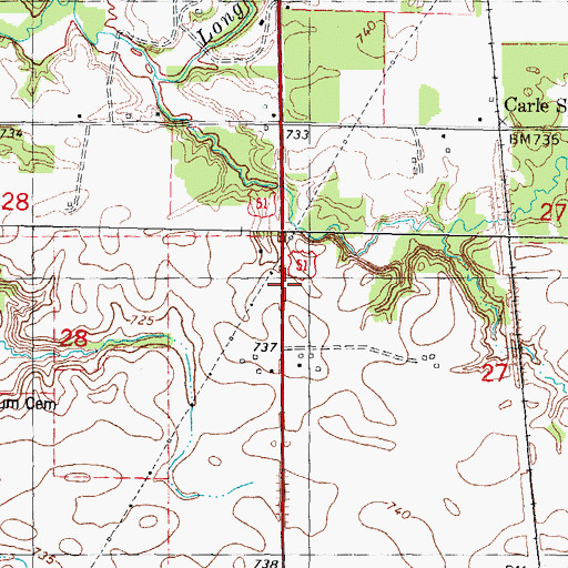 Topographic Map of Township of Wapella, IL