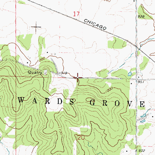 Topographic Map of Township of Wards Grove, IL