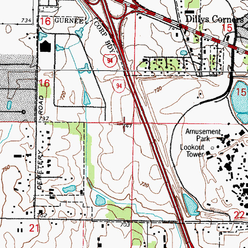 Topographic Map of Township of Warren, IL