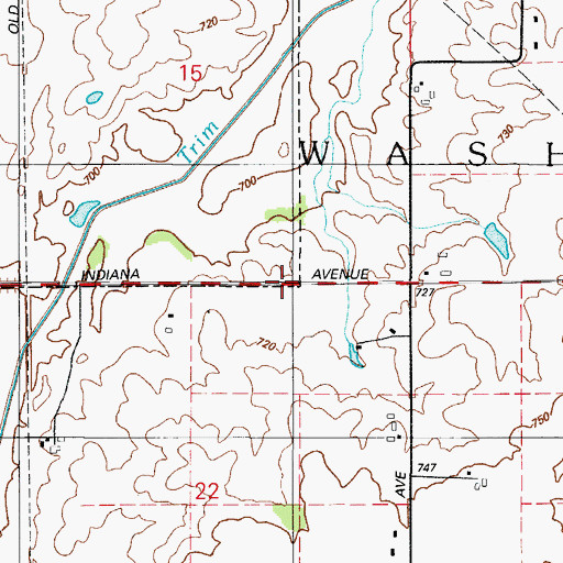 Topographic Map of Township of Washington, IL