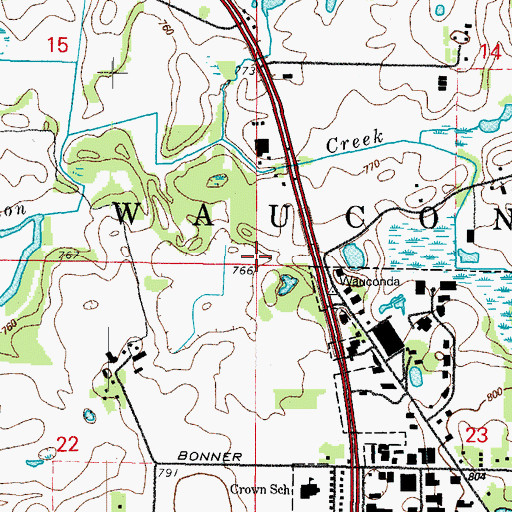 Topographic Map of Township of Wauconda, IL