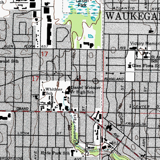 Topographic Map of Township of Waukegan, IL