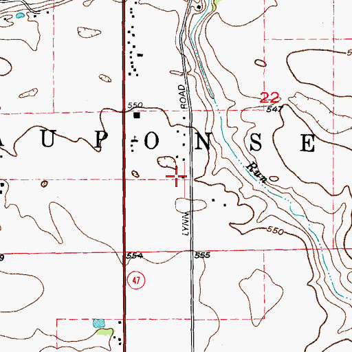 Topographic Map of Township of Wauponsee, IL