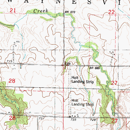 Topographic Map of Township of Waynesville, IL