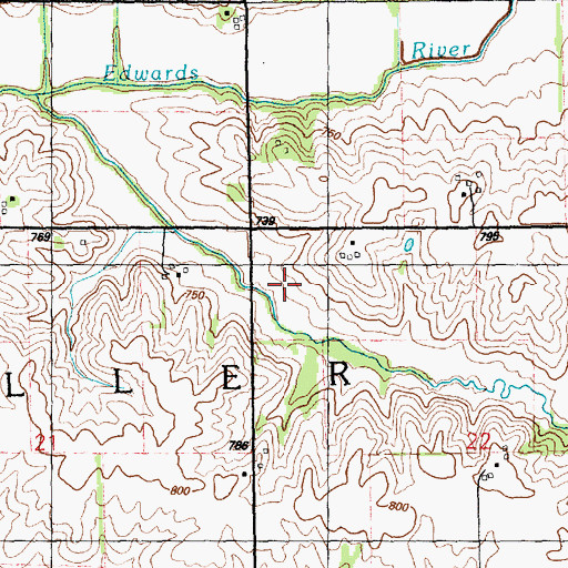 Topographic Map of Township of Weller, IL