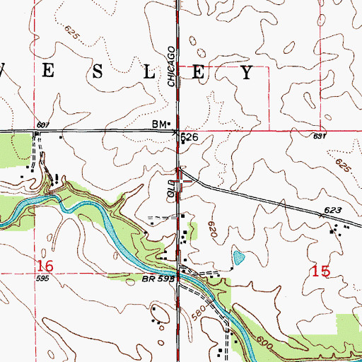 Topographic Map of Township of Wesley, IL