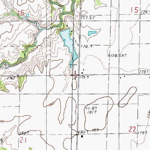 Topographic Map of Township of West, IL