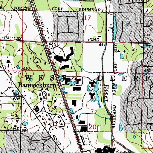 Topographic Map of Township of West Deerfield, IL