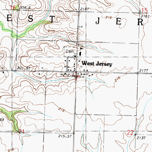 Topographic Map of Township of West Jersey, IL