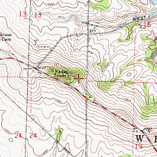 Topographic Map of Township of West Point, IL