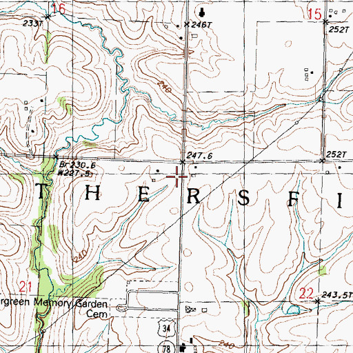Topographic Map of Township of Wethersfield, IL