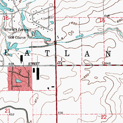 Topographic Map of Township of Wheatland, IL