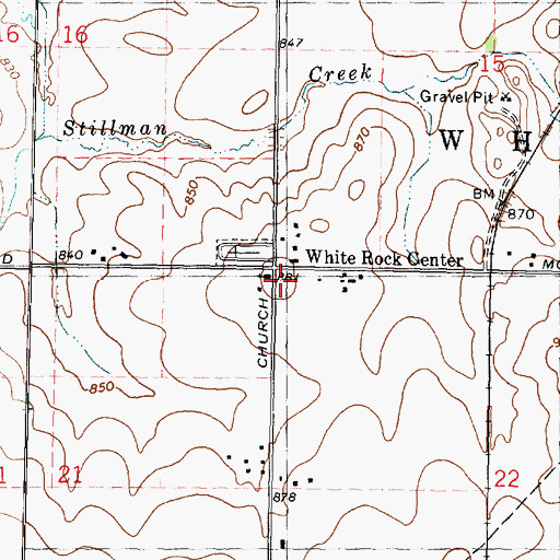Topographic Map of Township of White Rock, IL