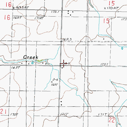 Topographic Map of Township of Wilberton, IL