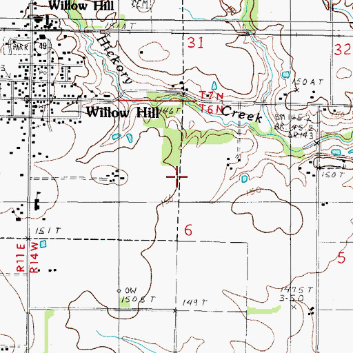Topographic Map of Township of Willow Hill, IL